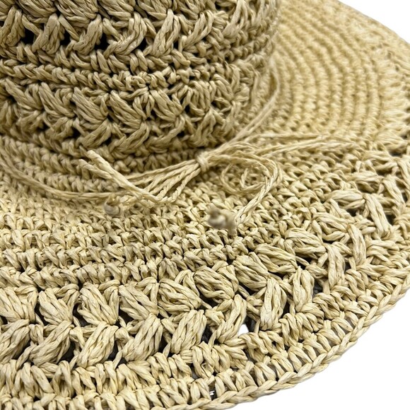 Scala Brown Wide Brim Paper Sun Hat